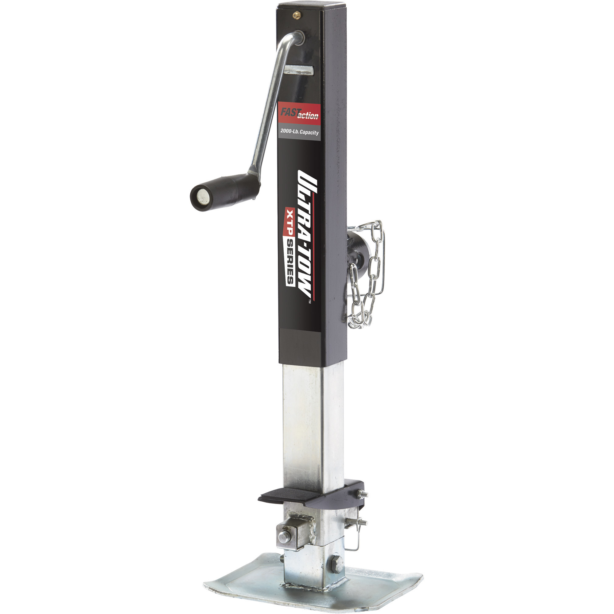 Ultra-Tow XTP Fast-Action Square Tube Trailer Jack, 2000-Lb., Sidewind, Tube Mount, Weld-On